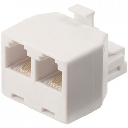 ADAPTER RJ11 TELEPHONE LINE SPLITTER WHITE TEL-0007 Μούφα Λευκή Διακλαδωτής 90995 FTT3-053